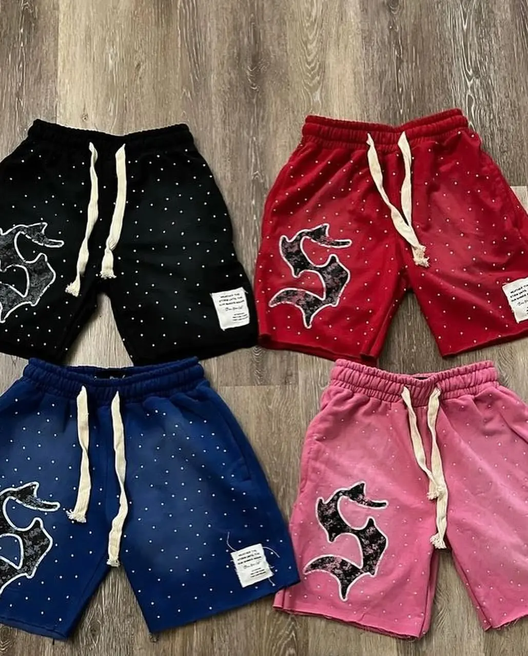 Streetwear Drawstring Vintage Applique Sweat Short (3).jpg
