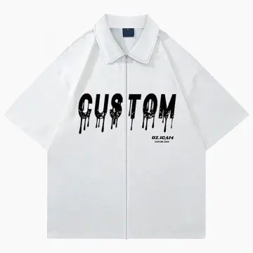 Custom Zip up Puff Print Shirts