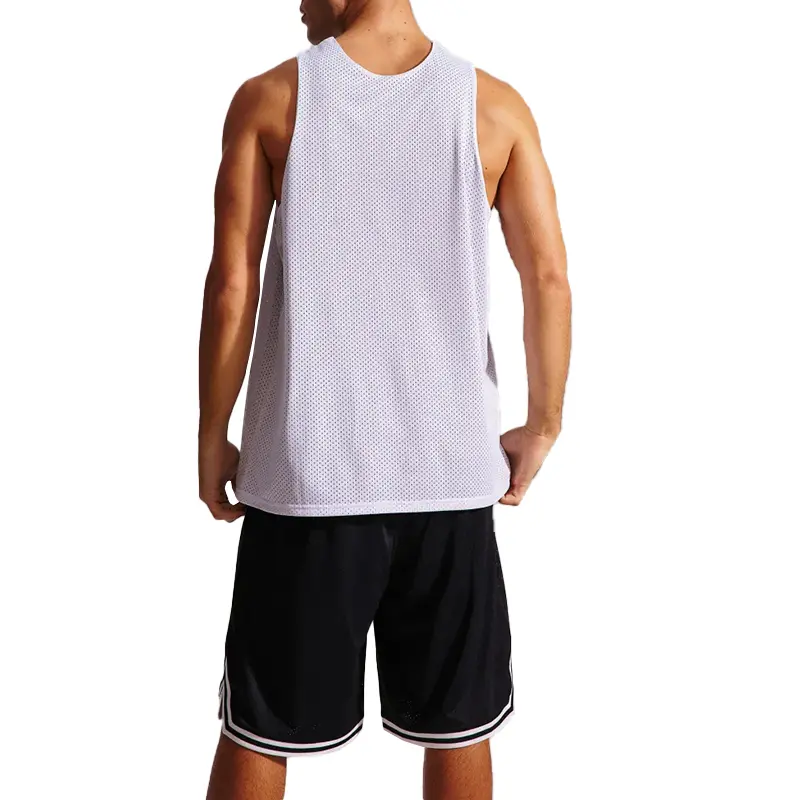 Custom Wholesale Loose-Fit Basketball Shirt Printed Mesh Tank Tops Supplier