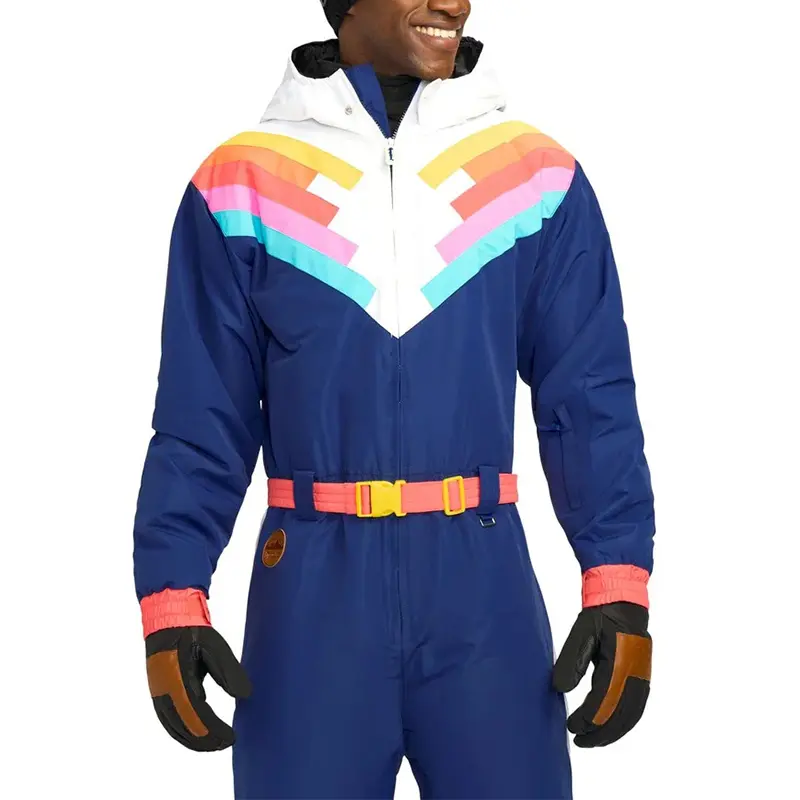 Custom Wholesale Men's Santa Fe Shredder Ski Suit Winter Snow One Piece Ski Suits (5)pzu