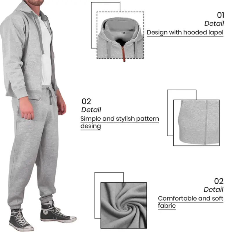 Custom Wholesale Men's Tracksuit 2 Piece Sets Sweatsuits Factory (8)9pe