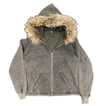 Customi Fleece Faded Zip up Hoodies Manufacturers
