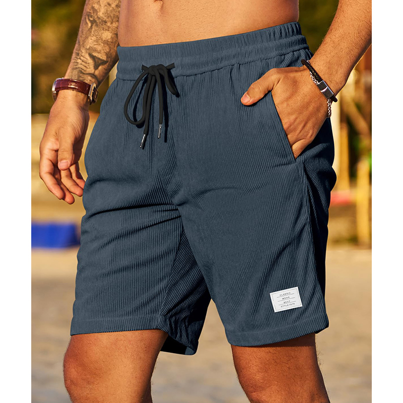 Custom Wholesale Men's Corduroy Shorts Casual Drawstring Lightweight Short Factory (5)8hd