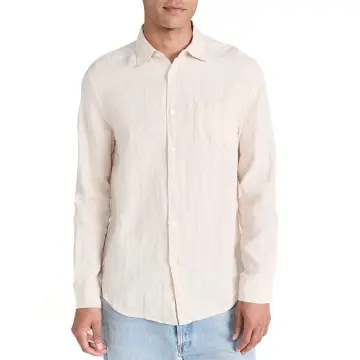Custom Wholesale Lightweight Flannel Linen Men Shirt Long Sleeves with Button Cuffs Factory
