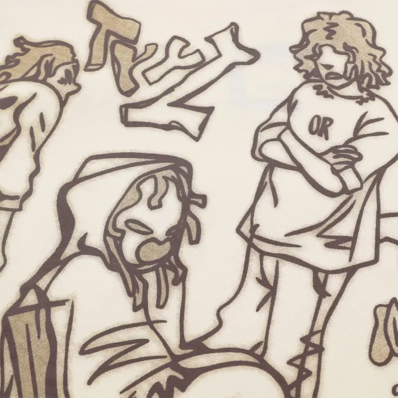 Custom Wholesale Mens Oversize T Shirts Cotton Tops Funny Print Shirt Factory  (9)o09