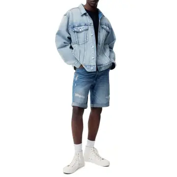 Custom Wholesale Mens Denim Shorts 5-Pocket Design Durable Denim Blue Suppliers