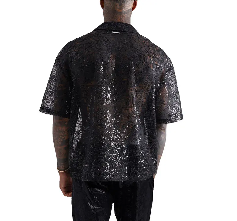 Custom Floral Lace Oversized Men Shirts