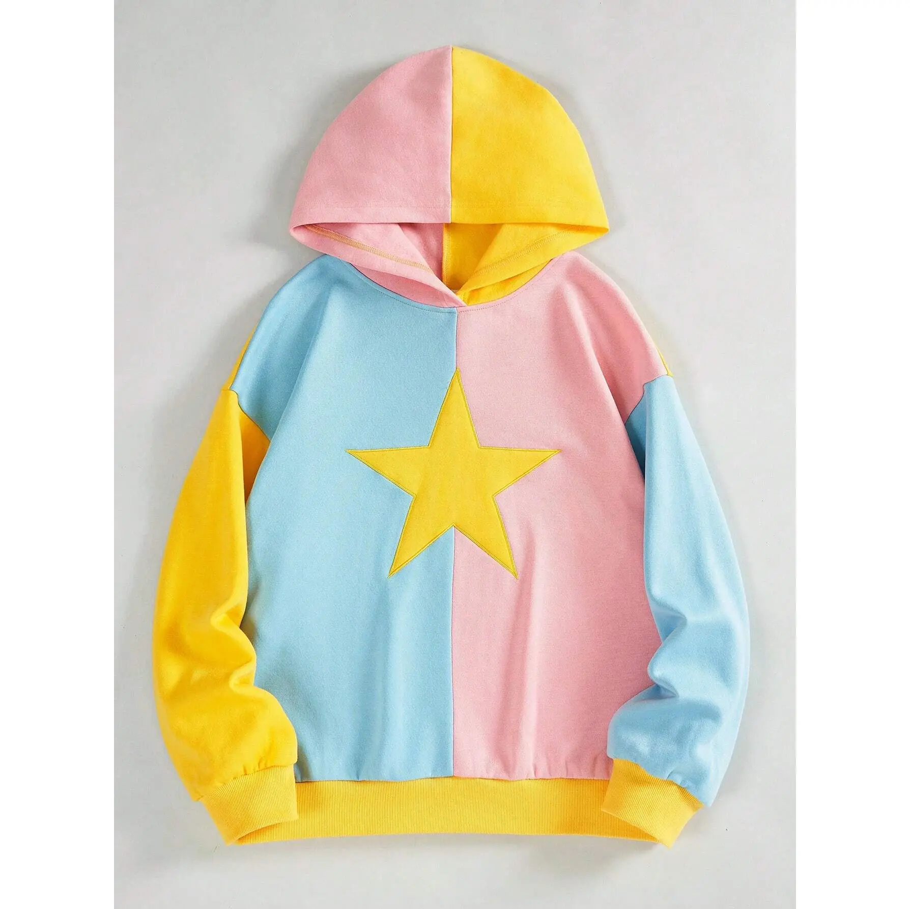 Men's Custom Color Block Star Hoodies Manufacturers