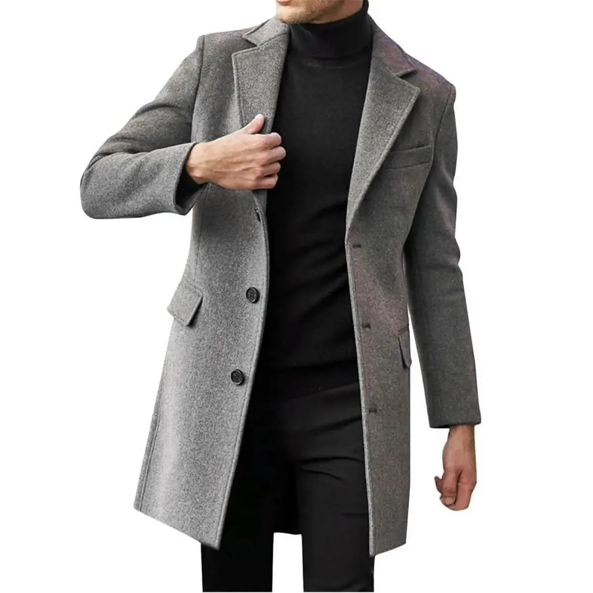 Exquisite Wool Blend Overcoat (1)