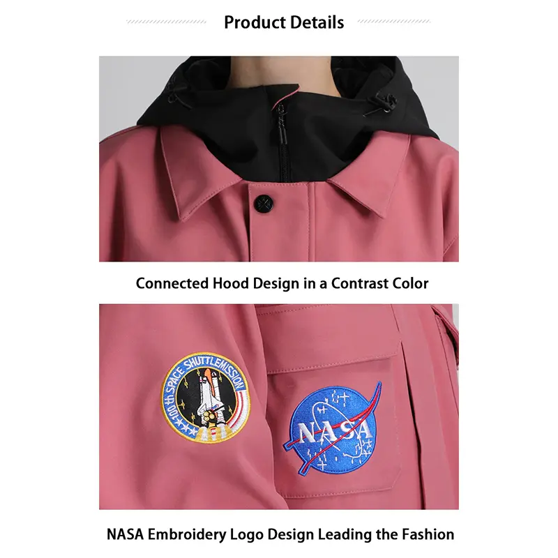 Custom Wholesale Men's Ski Suits One Piece Ski Suit Pink Black White Manufacturer