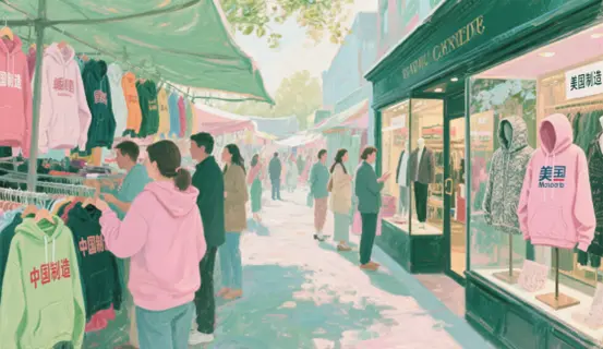 A comparison of sweatshirts between China and the United States