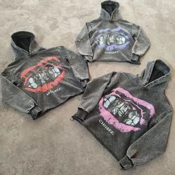 Custom acid-washed printed hoodies Manufacturers