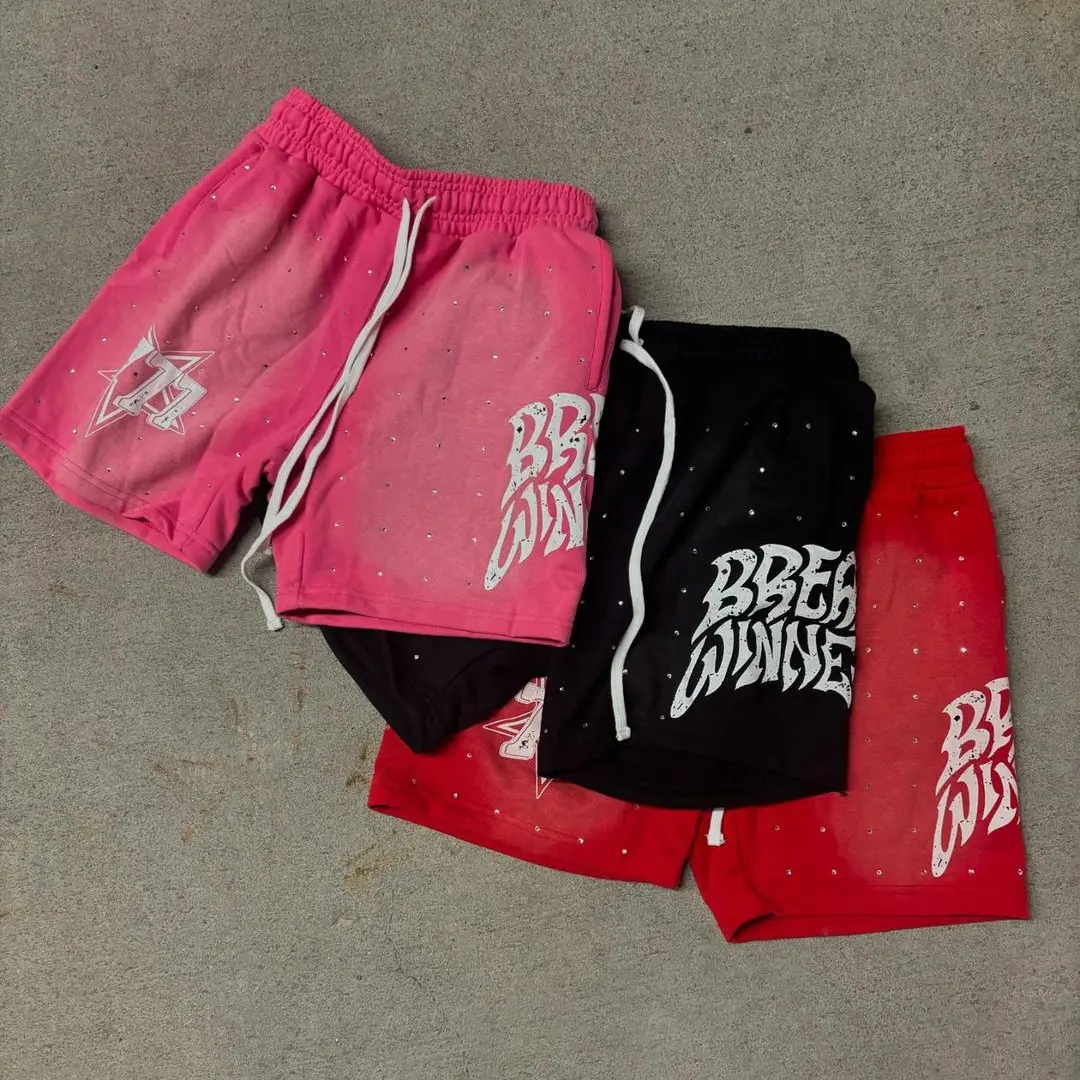 Streetwear Drawstring Vintage Applique Sweat Short (1).jpg