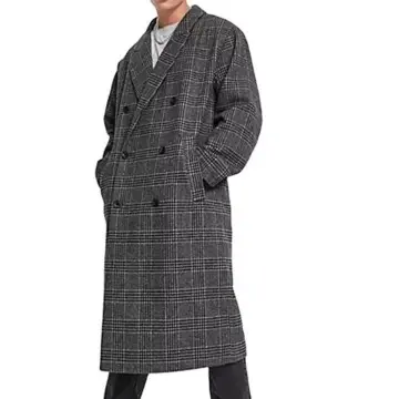 Custom Men’s Stylish Plaid Wool Coat Manufacturer