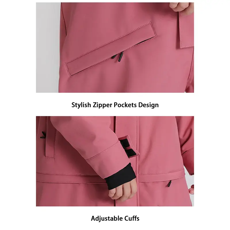 Custom Wholesale Men's Ski Suits One Piece Ski Suit Pink Black White Manufacturer