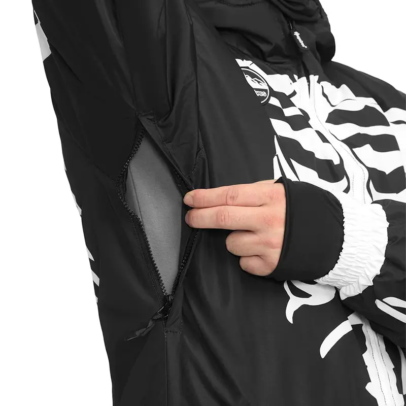 Custom Wholesale Men's Skeleton Ski Suit Black White One Piece Ski Suits Supplier  (5)qon