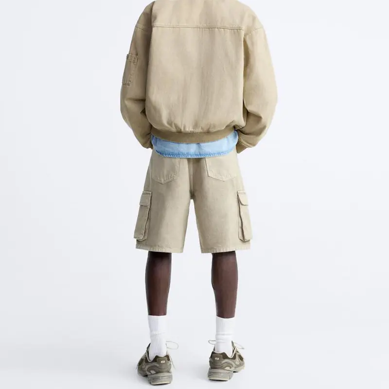 Custom Wholesale Denim Men Cargo Shorts Causal Washed Effect Manufacturer