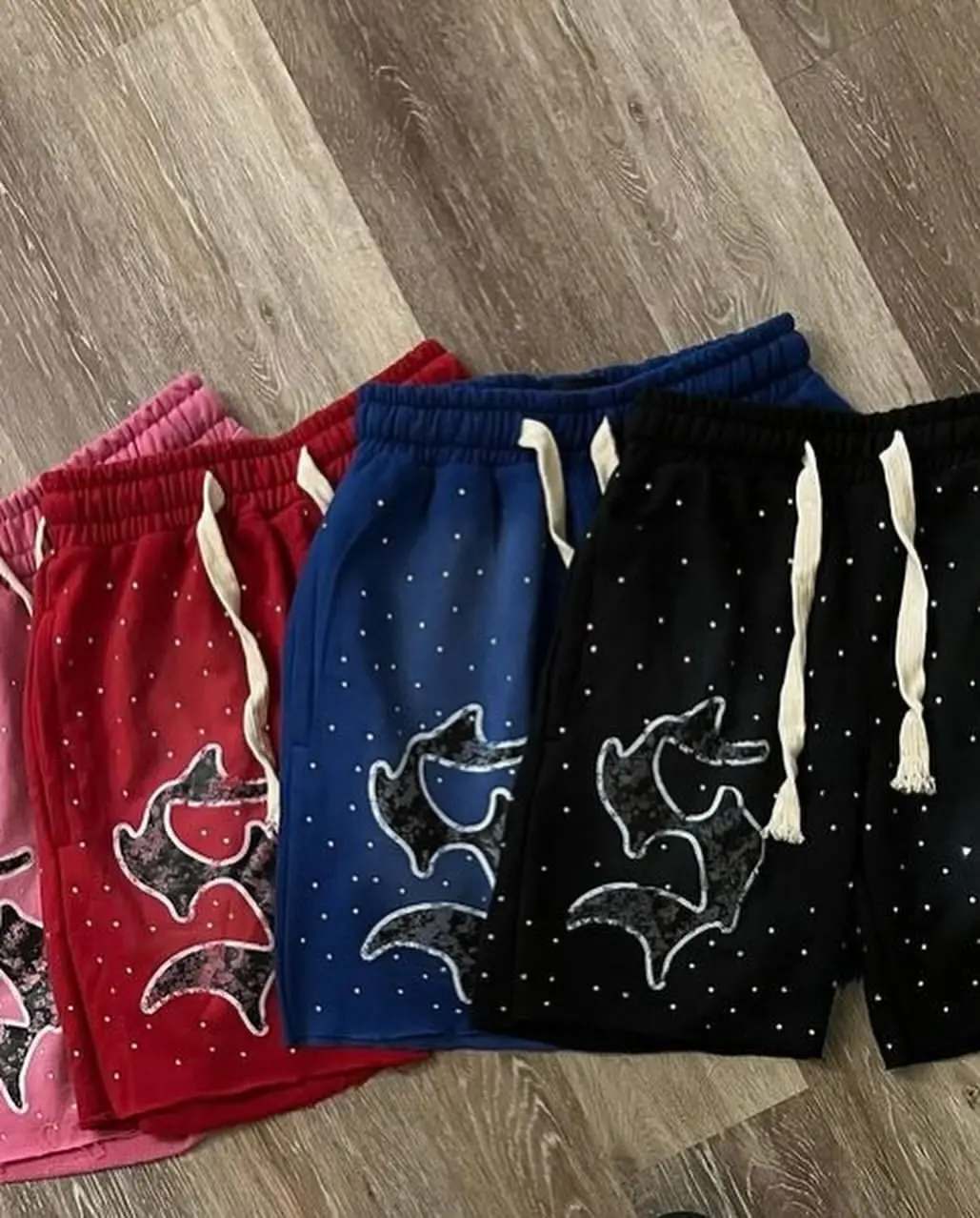 Custom Streetwear Drawstring Vintage Applique Sweat Short Manufacturers