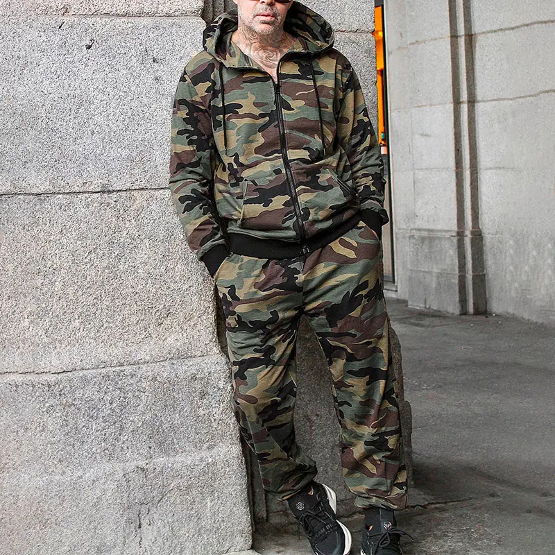Custom Wholesale Men's Sweatsuits 2 Piece Tracksuit Sets Supplier Camo (6)cbk