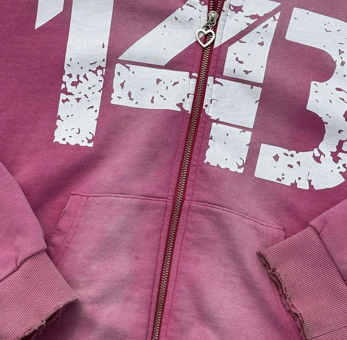 Men's Custom Pink acid-washed zipper Hoodies Manufacturers